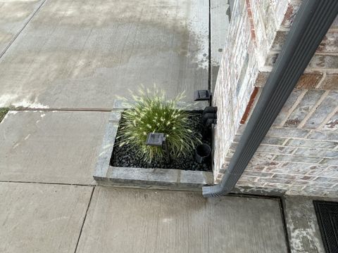 Corner bed with ornamental grass
