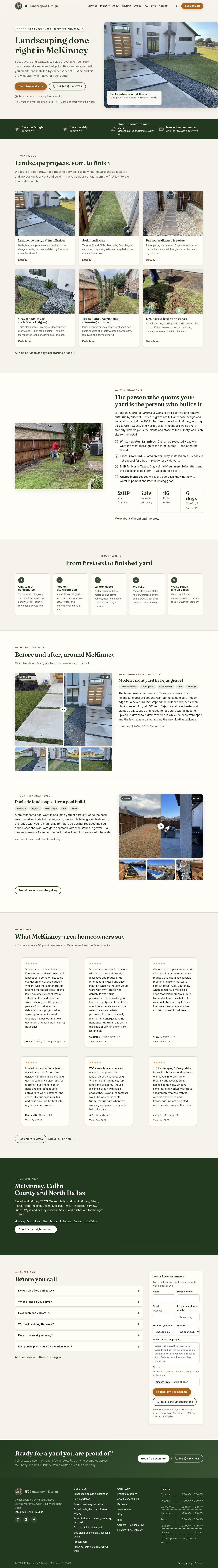 JIT Landscape & Design website design